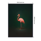 Flamingo Side View Rich Green Backdrop by The Creative Bunch Studio Framed Canvas Wall Art Print