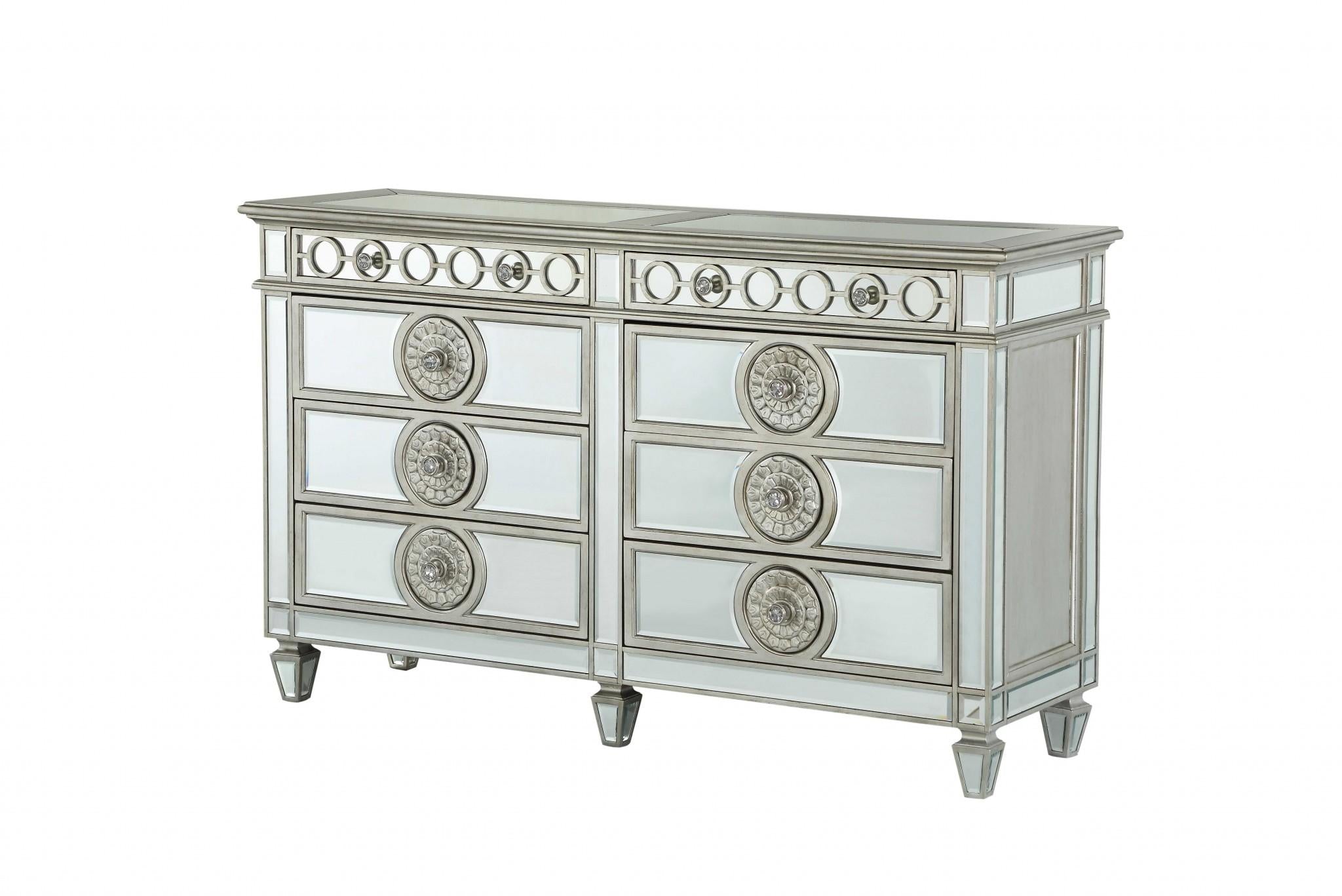 20 X 68 X 41 Mirrored Wood Dresser