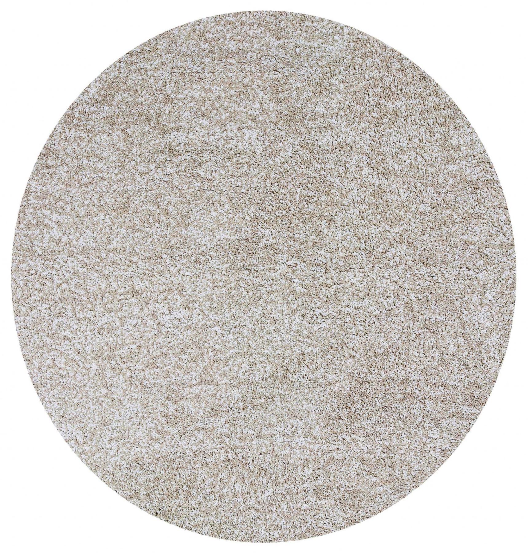 8 Round  Polyester Ivory  Heather Area Rug