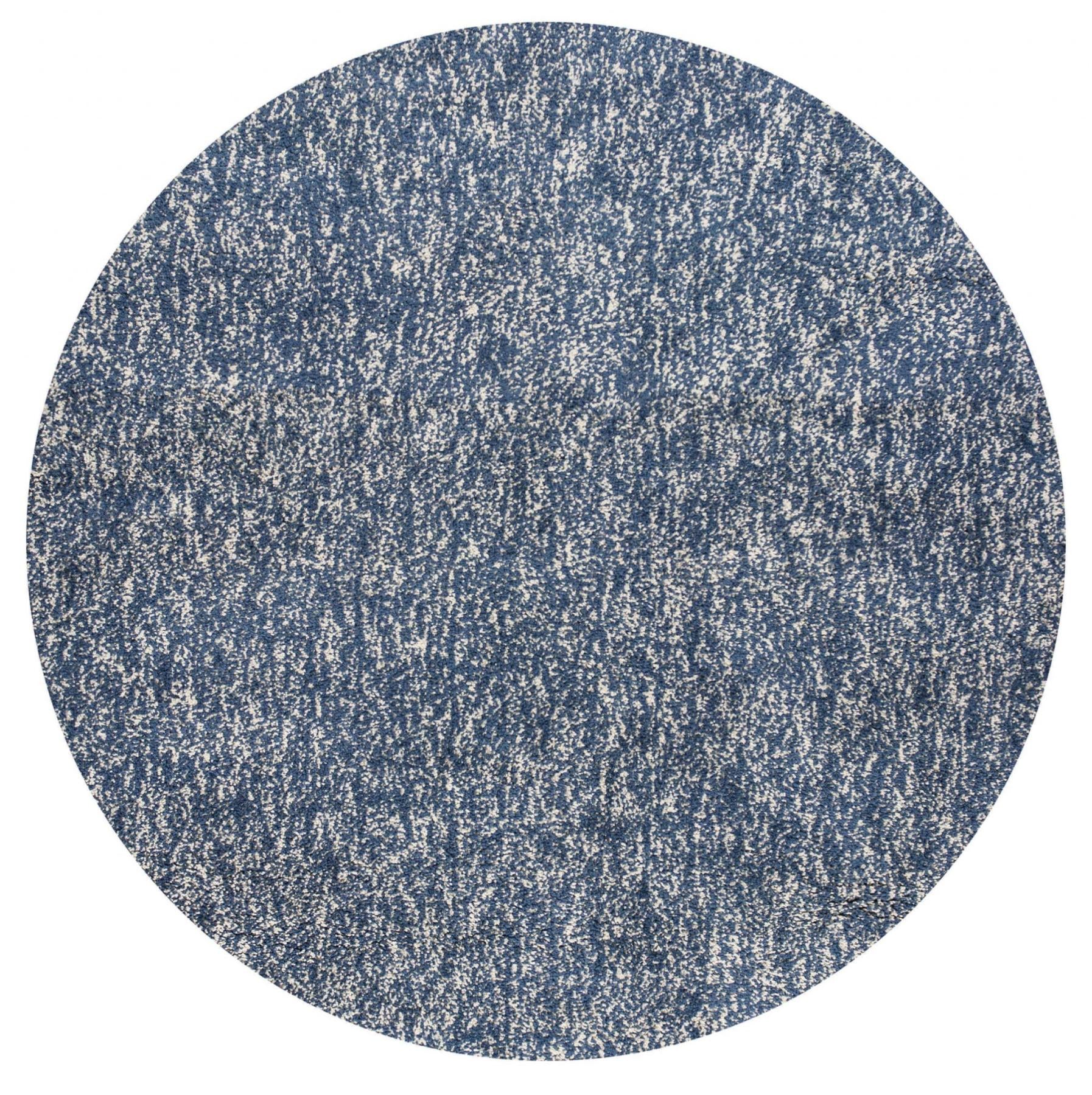 8 Indigo Ivory Heather Round Indoor Shag Rug