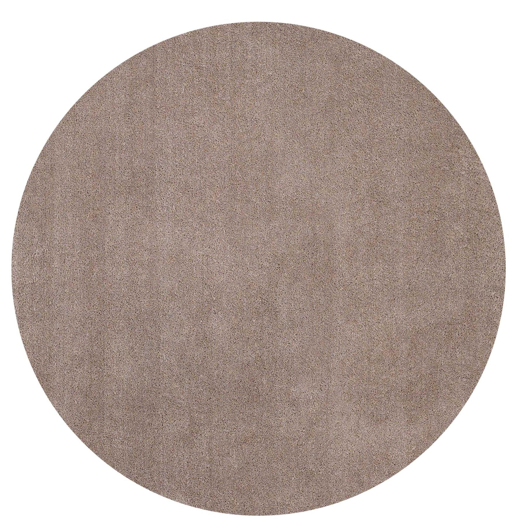 8 Beige Round Indoor Shag Rug