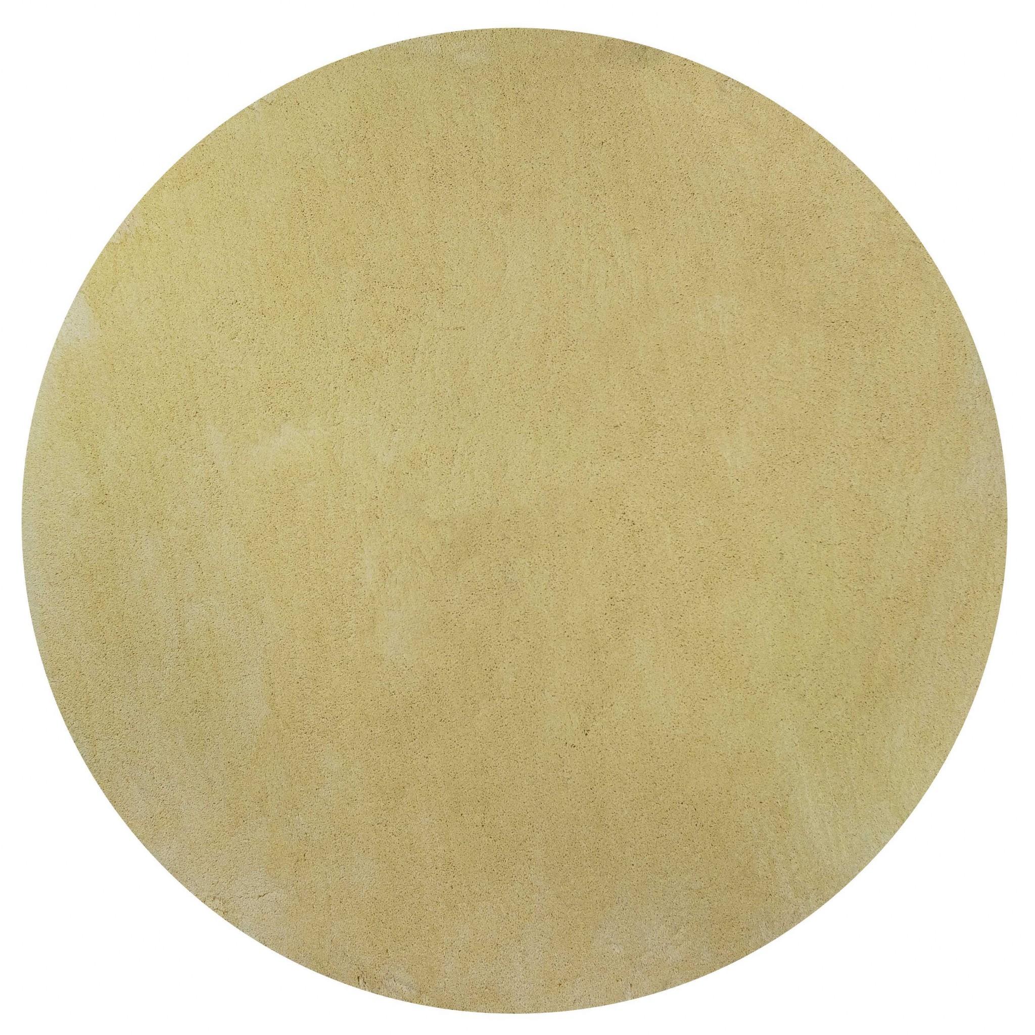 8 Canary Yellow Round Indoor Shag Rug