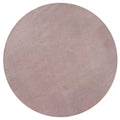 8 Round  Polyester Rose Pink Area Rug