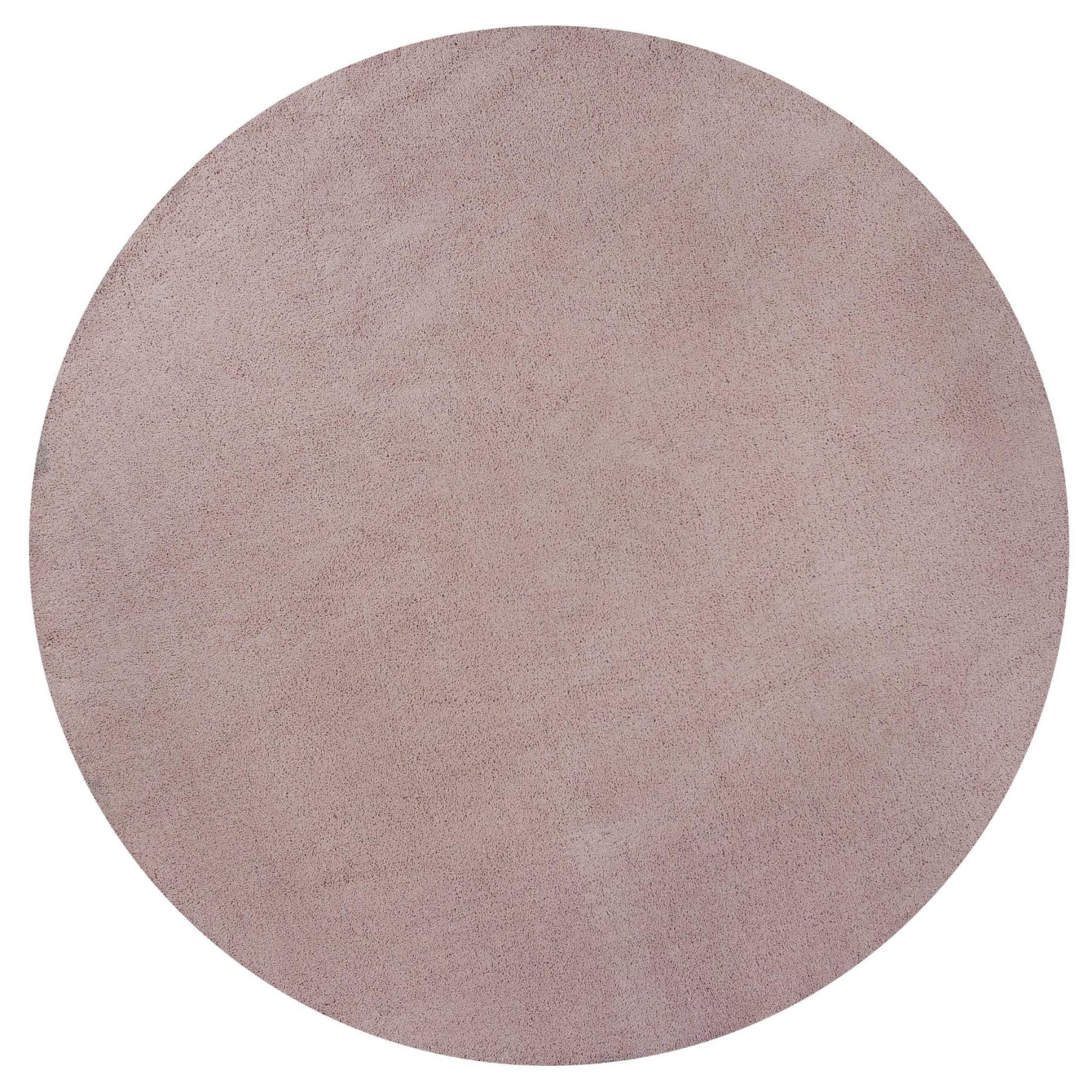 8 Round  Polyester Rose Pink Area Rug