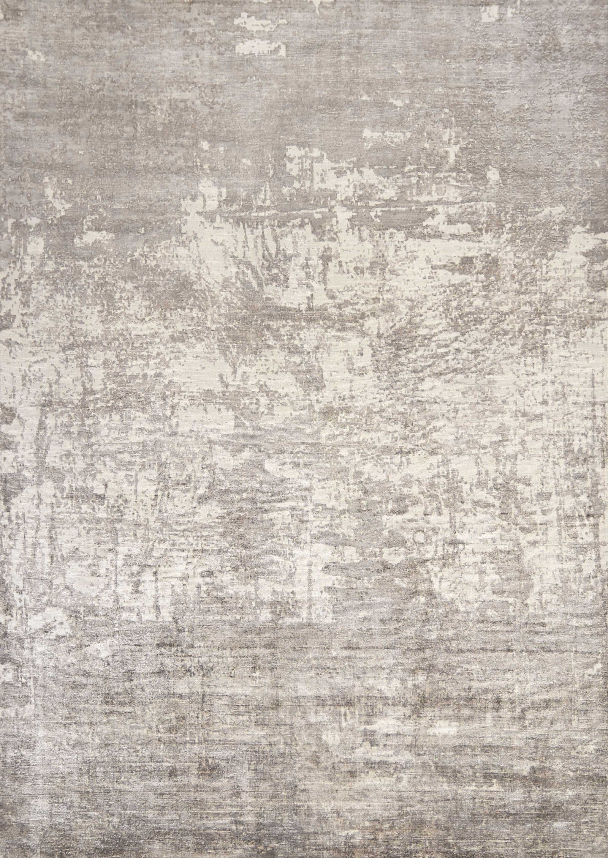 5X7 Beige Hand Loomed Abstract Brushstroke Indoor Area Rug