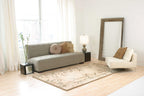 HomeRoots Wool 9'x12' Ivory Hand Tufted Bordered Bamboo Indoor Area Rug