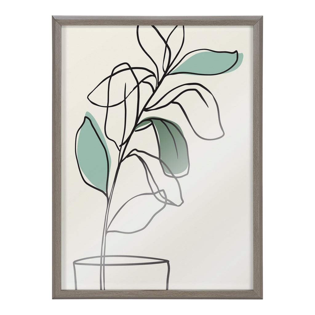 Blake Tranquil Fiddle Leaf Framed Printed Glass by Elizabeth Silver