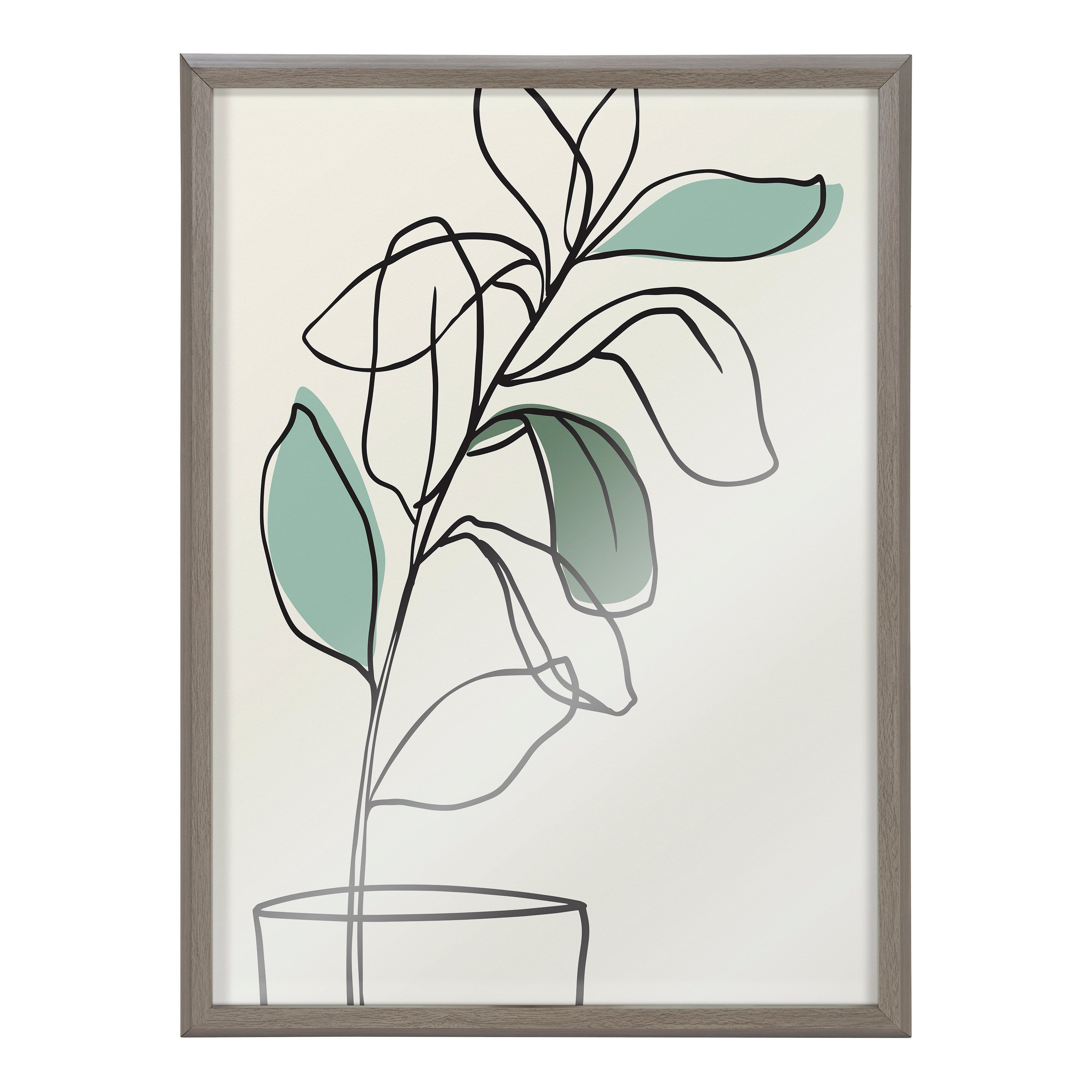 Blake Tranquil Fiddle Leaf Framed Printed Glass by Elizabeth Silver