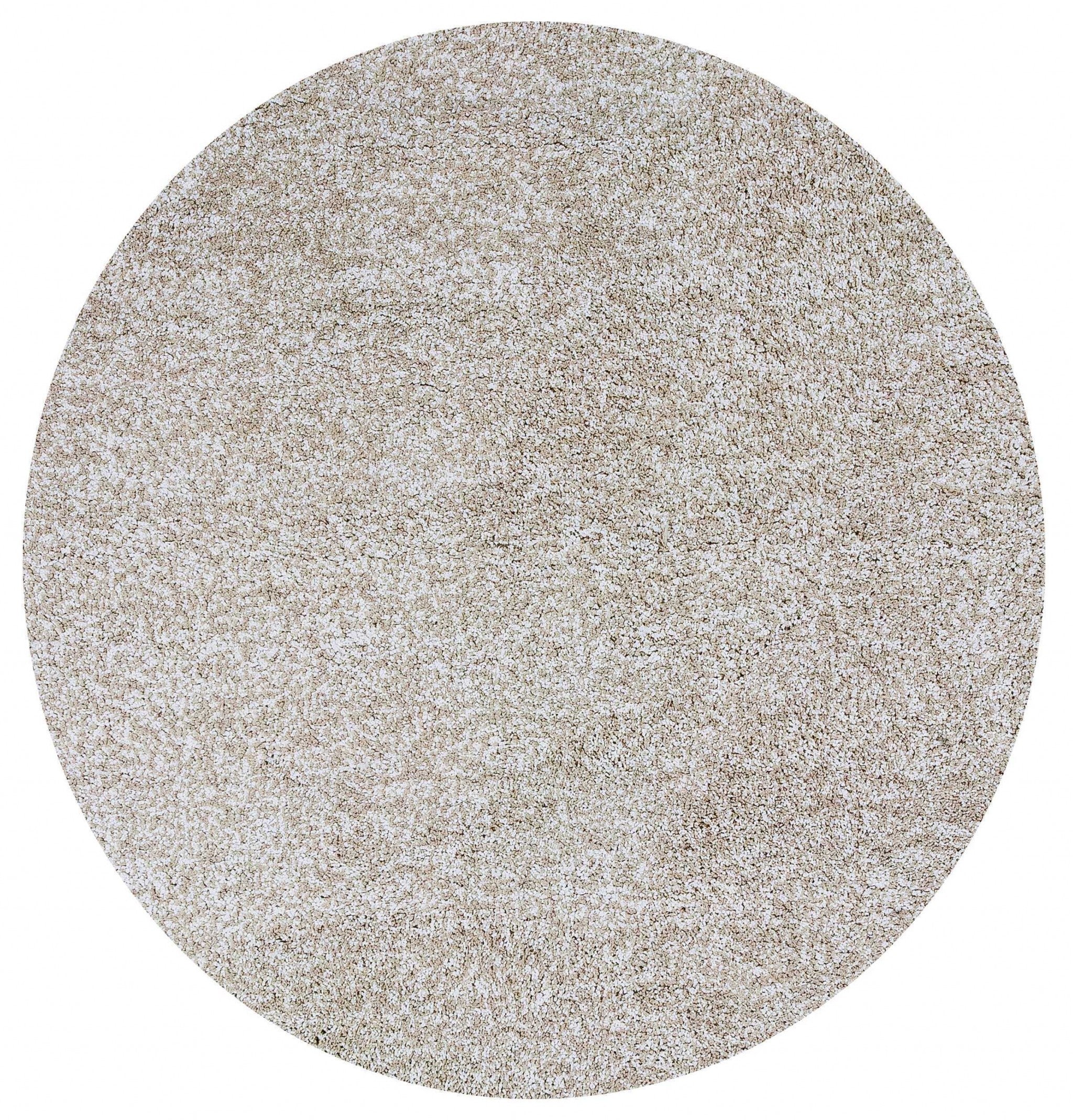 6 Ivory Heather Round Indoor Shag Rug