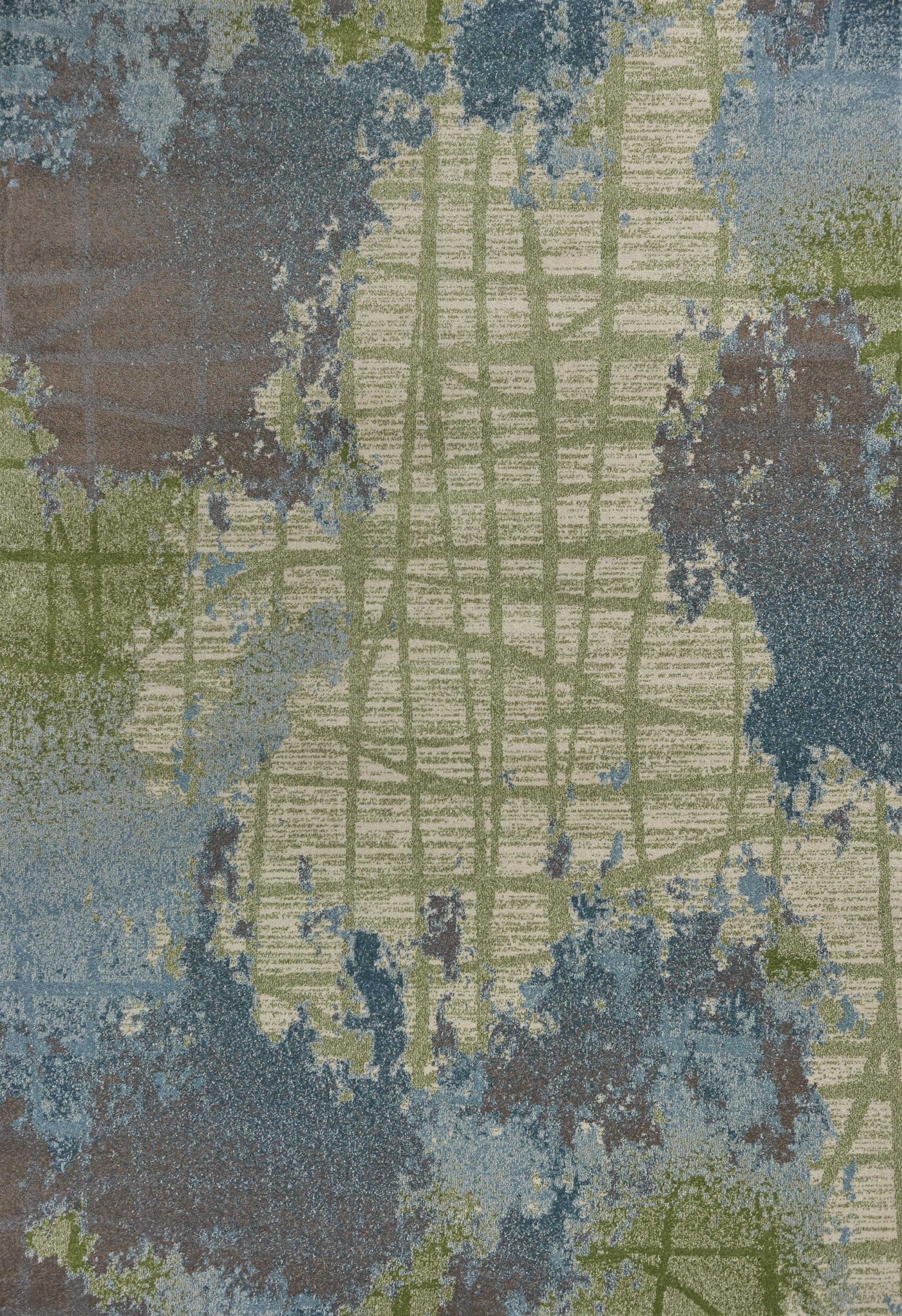 HomeRoots Decor 3'3-inch x 4'11-inch Polypropylene Green/Blue Area Rug