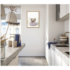 Sylvie Baby Elephant 6 in Spring Bathtub Framed Canvas by Amy Peterson