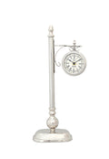 8 X 3.75 X 16.25 Brassalum. Lamp Post Clock One Sided