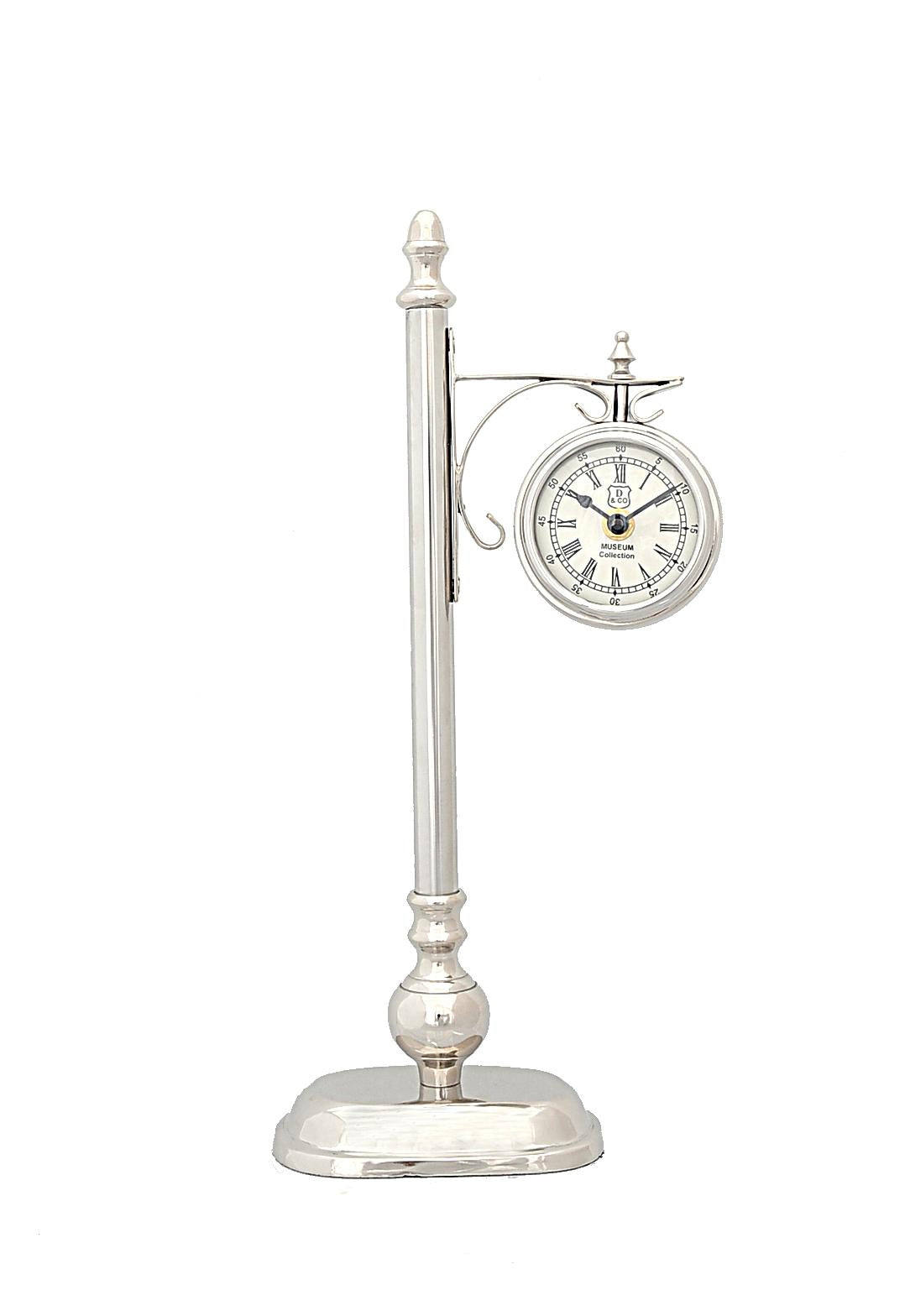 8 X 3.75 X 16.25 Brassalum. Lamp Post Clock One Sided
