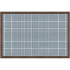 Framed Fabric Pinboard Light Blue Plaid Wall Organization