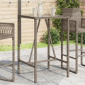vidaXL Patio Bar Table Gray 27.6''x27.6''x43.3'' Poly Rattan