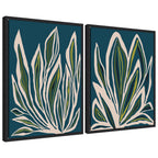 Sylvie Blue Flora 1 and 2 Framed Canvas Art Set by Alicia Bock