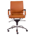 25.99 X 26.78 X 38.39 Low Back Office Chair In Cognac With Chrome Base
