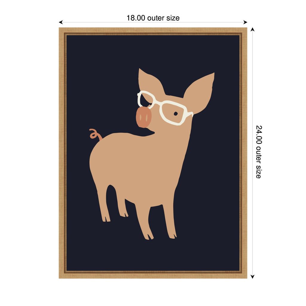 Sylvie Farm Pig Framed Canvas by Hannah Beisang