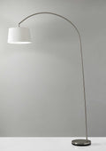 Sweeping Curve Floor Lamp In Satin Steel