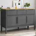 vidaXL Sideboard FLORO Gray 44.9''x16.9''x29.1'' Solid Wood Pine