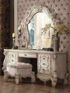 22'' X 22'' X 19'' Ivory Fabric Vanity Stool