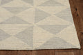 8 Ivory Hand Tufted Space Dyed Geometric Indoor Runner Rug