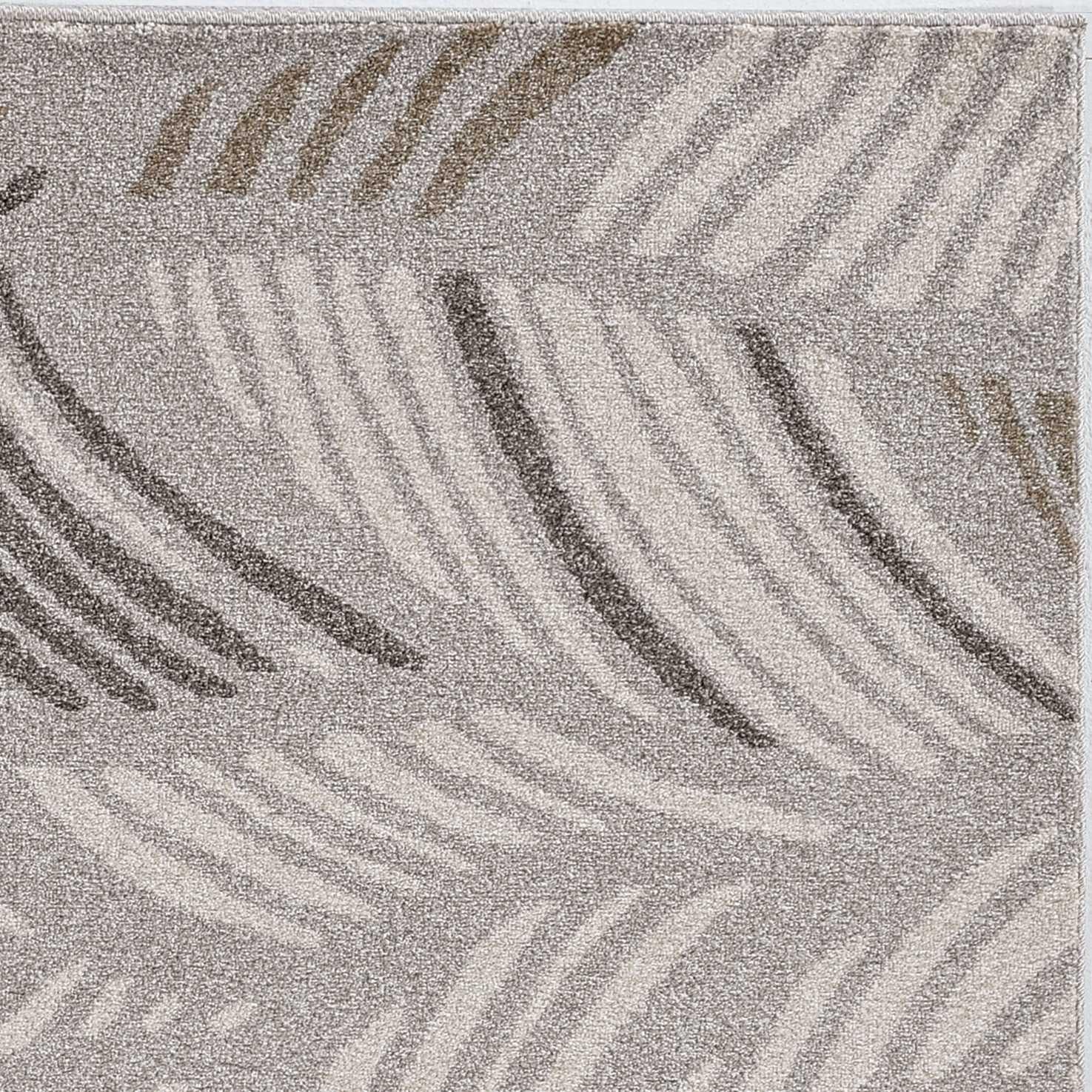 7 X 11 Grey Feather Pattern Indoor Outdoor Area Rug