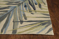 10 Ivory Blue Hand Tufted Tropical Palms Indoor Runner Rug