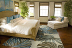 HomeRoots 9'X12' Ivory Hand Tufted Monstera Indoor Area Rug
