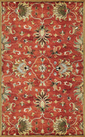 7 Sienna Orange Hand Tufted Wool Traditional Floral Indoor Runner Rug