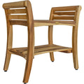 Contemporary Teak Shower Bench With Handles In Natural Finish