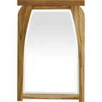 HomeRoots Modern Shape Teak Wall Mirror in Natural Finish