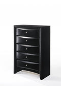 48 Black Wood Chest With Center Metal Glide