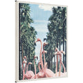 Sylvie Palm Trees and Flamingos Framed Canvas by Sarah Eisenlohr