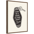 Retro Keychain This is a High Class Joint Black and White by Lucky Guava Framed Canvas Wall Art Print