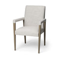 Cream Fabric Wrap With Brown Wood Frame Dining Chair
