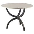 40 Round White Marble Top With Black Metal Base Dining Table