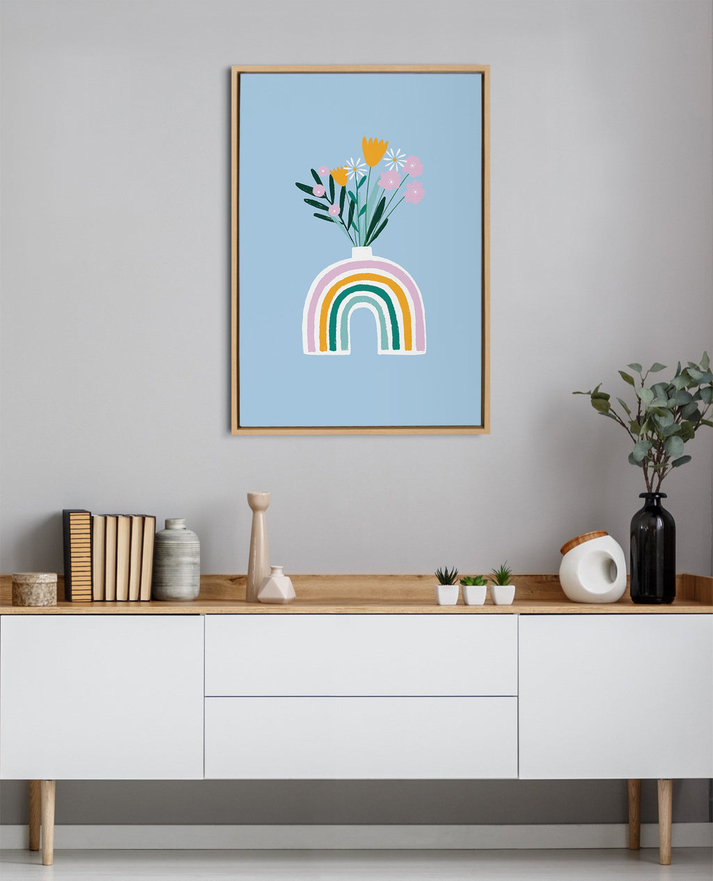 Sylvie Happy Flowers Framed Canvas by Duchess Plum