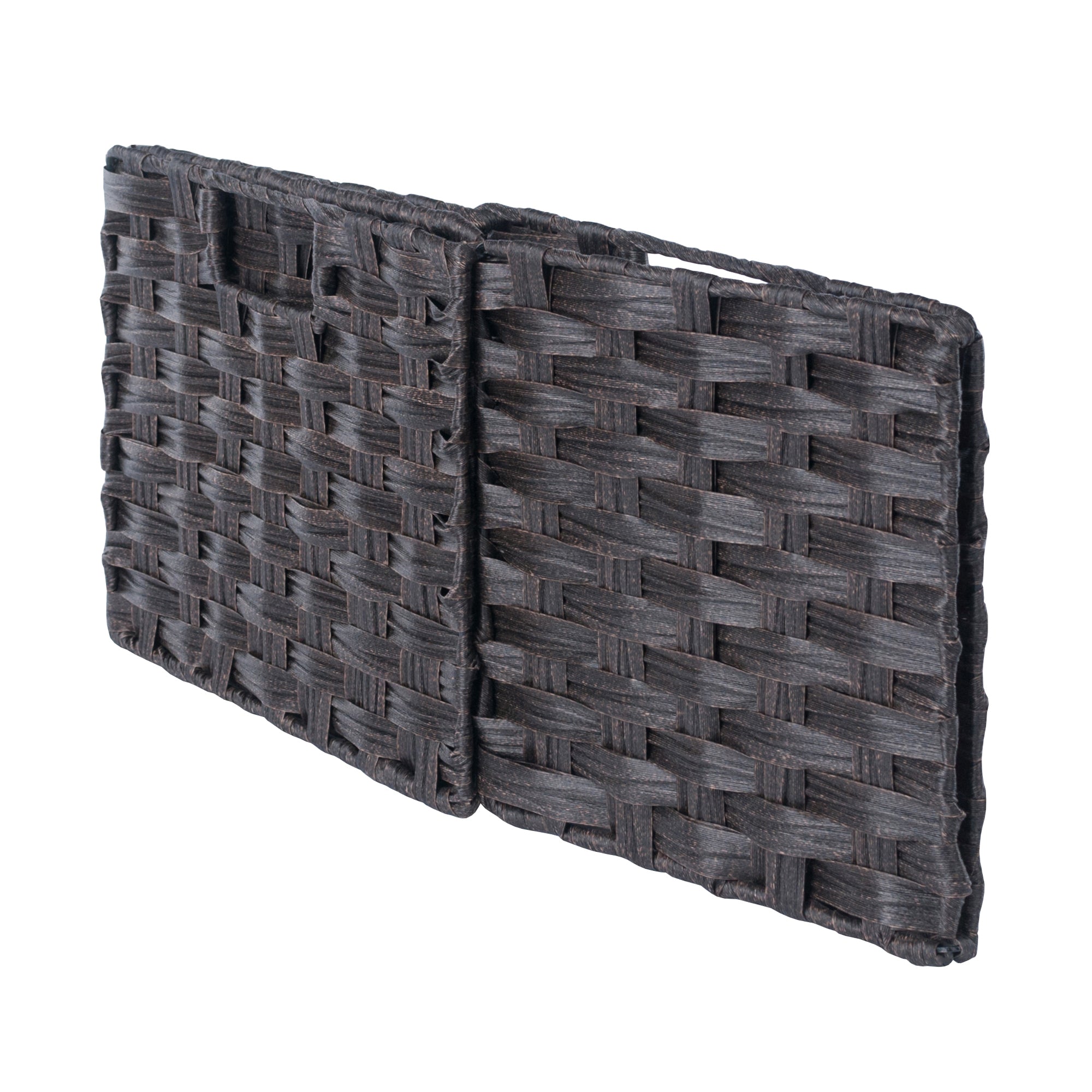 Winsome Wood Melanie 3-Pc Foldable Woven Fiber Basket Set, Chocolate