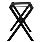 HomeRoots Hotel Black Finish Wood Folding Luggage Rack with Black Straps
