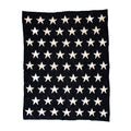 Navy Blue And White Stars Knitted Baby Blanket