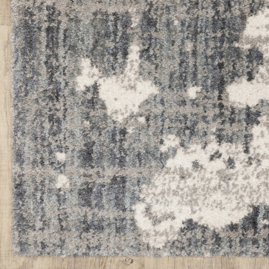 HomeRoots 2'X8' Grey and Ivory Grey Matter Runner Rug