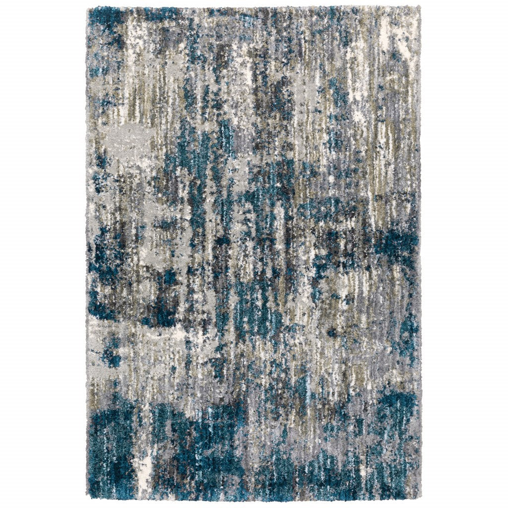 9X12 Grey And Blue Grey Skies Area Rug