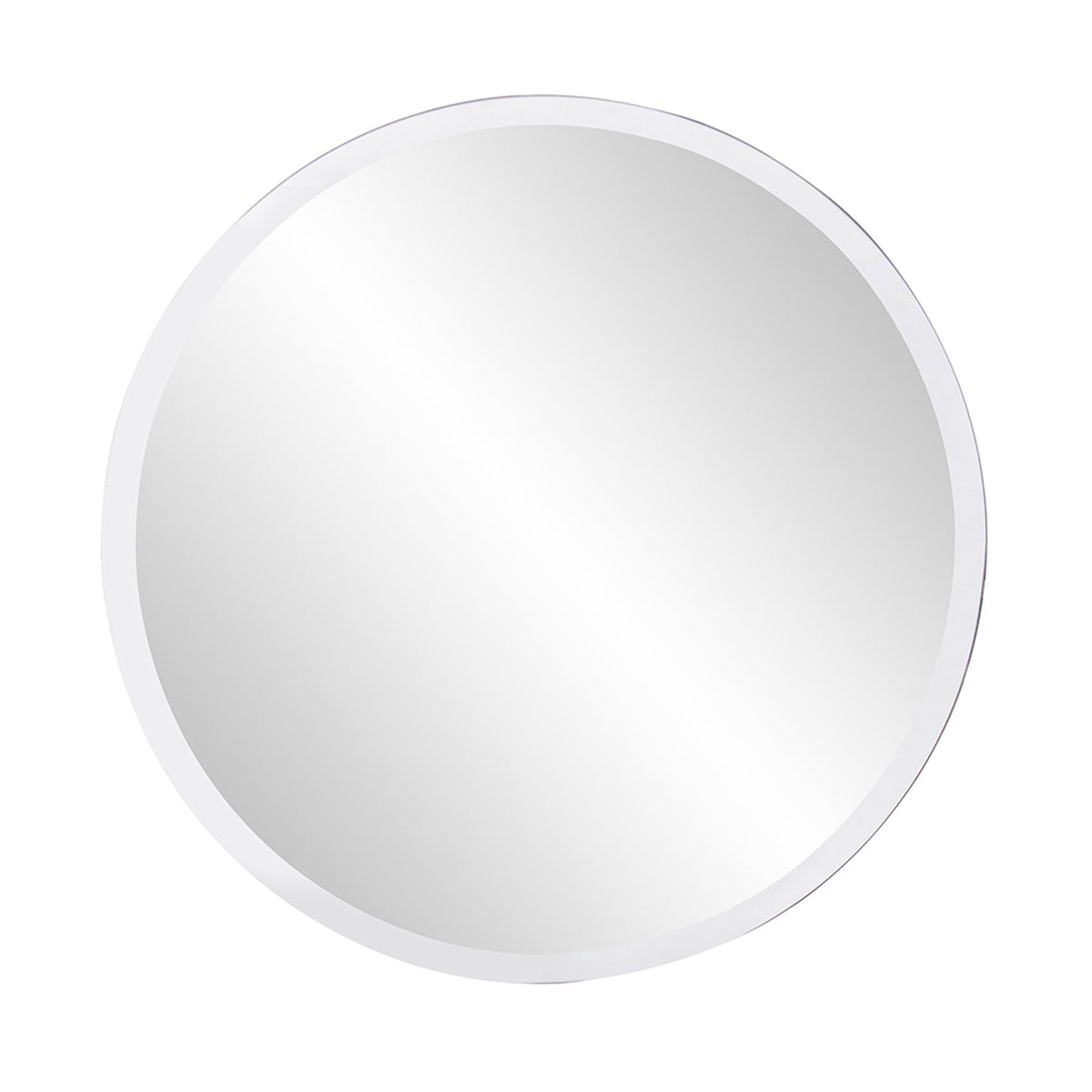 HomeRoots 28' X 28' Minimalist Round Mirror with Beveled Edge