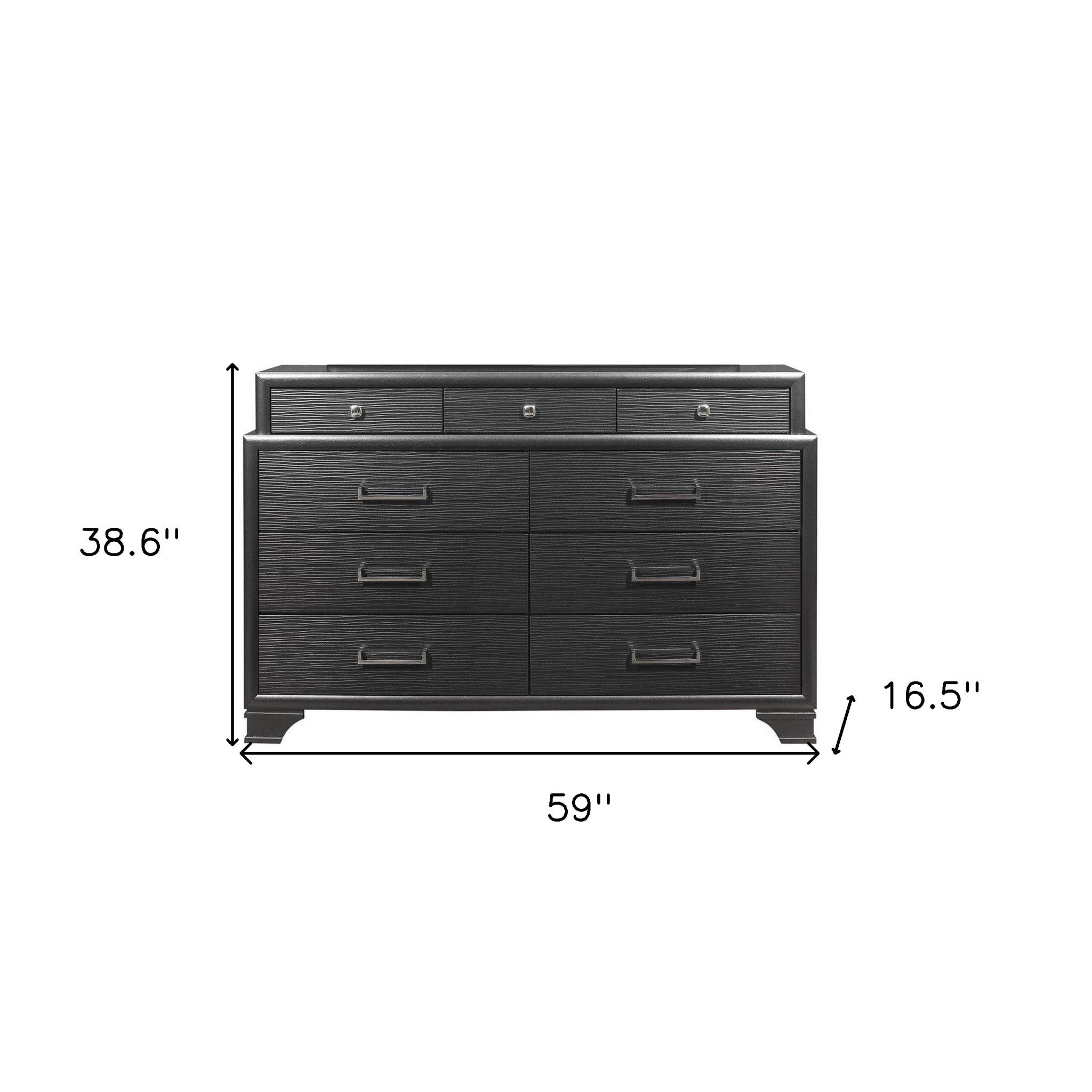 Grey Dresser With 9 Drawers