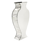 HomeRoots Glass/Wood Curvy Art Deco Style Mirrored Vase