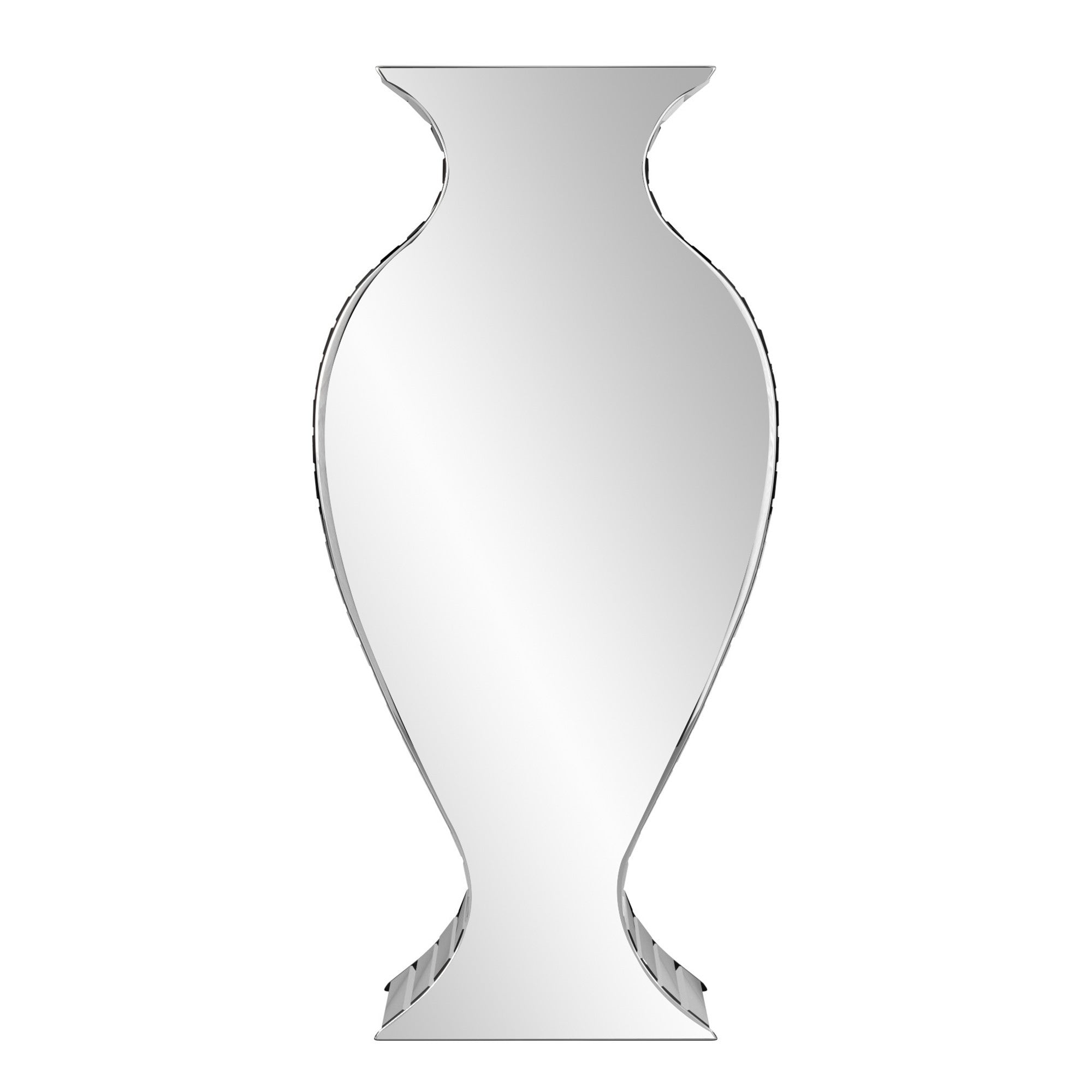 HomeRoots Glass/Wood Curvy Art Deco Style Mirrored Vase