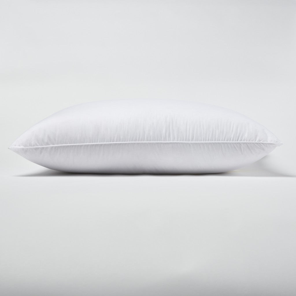 HomeRoots White 100% Cotton Lux Sateen Down Alternative King Size Firm Pillow