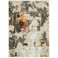 7 X 10 Abstract Weathered Beige And Gray Indoor Area Rug