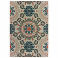 3 X 5 Grey Blue Floral Indoor Outdoor Area Rug